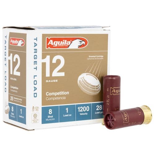 Aguila 1CHB1305 Competition Target 12 Gauge 2.75" 1 oz 1200 fps 8 Shot 25 Bx/10 Cs Aguila 1CHB1305 Competition Target 12 Gauge 2.75" 1 oz 1200 fps 8 Shot 25 Bx/10 Cs
