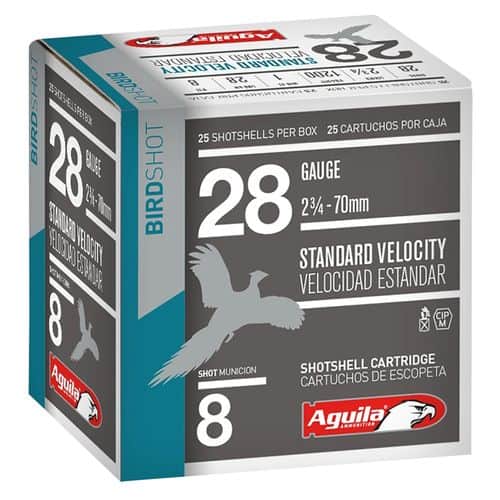 Aguila 1CHB2838 Hunting Standard Velocity 28 Gauge 2.75" 1 oz 1200 fps 8 Shot 25 Bx/10 Cs Aguila 1CHB2838 Hunting Standard Velocity 28 Gauge 2.75" 1 oz 1200 fps 8 Shot 25 Bx/10 Cs