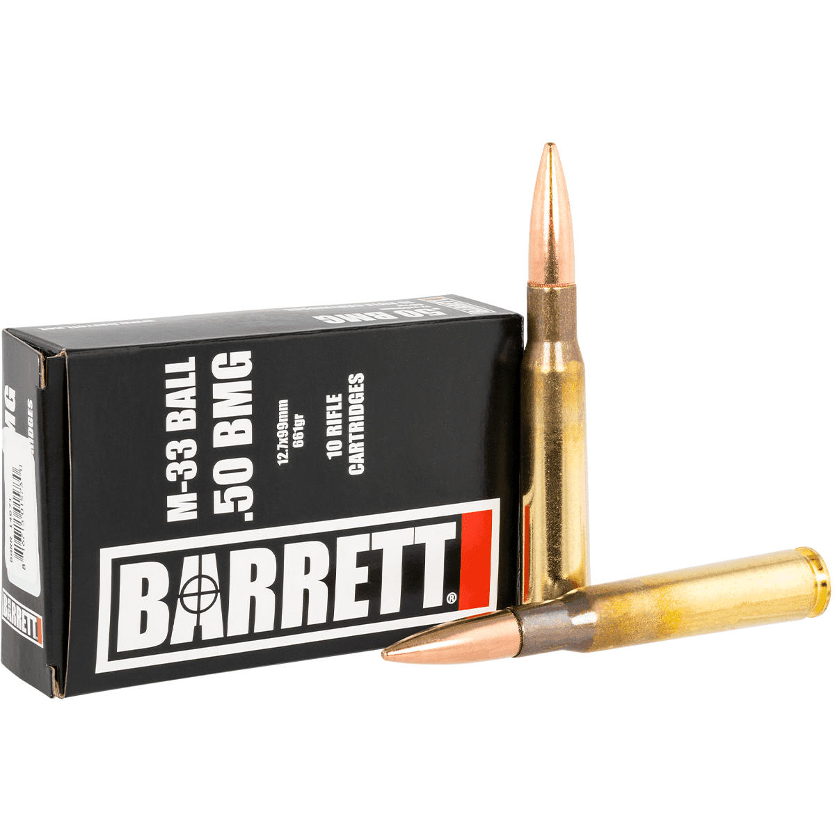 Barrett 14671 Rifle 50 BMG 661 gr 2800 fps M33 Ball 10 Bx/25 Cs Barrett 14671 Rifle 50 BMG 661 gr 2800 fps M33 Ball 10 Bx/25 Cs