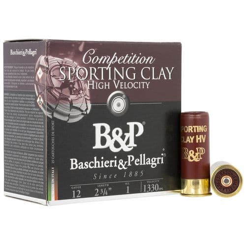 B&P 12B1SCH8 Sporting Clays High Velocity 12 Gauge 2.75" 1 oz 1330 fps 8 Shot 25 Bx/10 Cs B&P 12B1SCH8 Sporting Clays High Velocity 12 Gauge 2.75" 1 oz 1330 fps 8 Shot 25 Bx/10 Cs