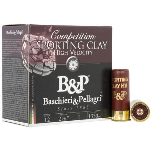 B&P 12B1SCH8 Sporting Clays High Velocity 12 Gauge 2.75" 1 oz 1330 fps 8 Shot 25 Bx/10 Cs B&P 12B1SCH8 Sporting Clays High Velocity 12 Gauge 2.75" 1 oz 1330 fps 8 Shot 25 Bx/10 Cs