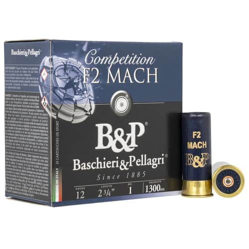 B&P 12B1F2H7 F2 Mach 12 Gauge 2.75" 1 oz 1300 fps 7.5 Shot 25 Bx B&P 12B1F2H7 F2 Mach 12 Gauge 2.75" 1 oz 1300 fps 7.5 Shot 25 Bx