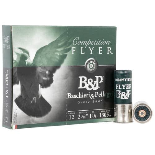 B&P 12B14P8 Flyer 12 Gauge 2.75" 1 1/4 oz 1305 fps 8 Shot 10 Bx/10 Cs B&P 12B14P8 Flyer 12 Gauge 2.75" 1 1/4 oz 1305 fps 8 Shot 10 Bx/10 Cs