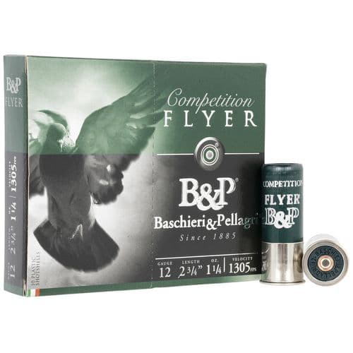 B&P 12B14P75 Flyer 12 Gauge 2.75" 1 1/4 oz 1305 fps 7.5 Shot 10 Bx/10 Cs B&P 12B14P75 Flyer 12 Gauge 2.75" 1 1/4 oz 1305 fps 7.5 Shot 10 Bx/10 Cs