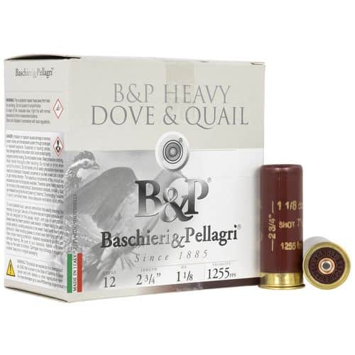 B&P 12B18D75 Dove & Quail 12 Gauge 2.75" 1 1/8 oz 1255 fps 7.5 Shot 25 Bx/10 Cs B&P 12B18D75 Dove & Quail 12 Gauge 2.75" 1 1/8 oz 1255 fps 7.5 Shot 25 Bx/10 Cs