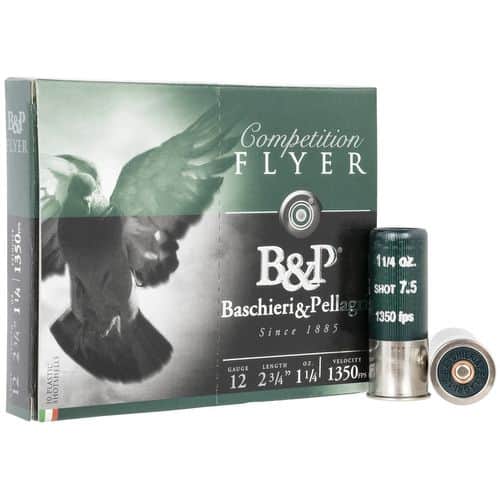 B&P 12B14PH7 Flyer 12 Gauge 2.75" 1 1/4 oz 1350 fps 7.5 Shot 10 Bx/10 Cs B&P 12B14PH7 Flyer 12 Gauge 2.75" 1 1/4 oz 1350 fps 7.5 Shot 10 Bx/10 Cs