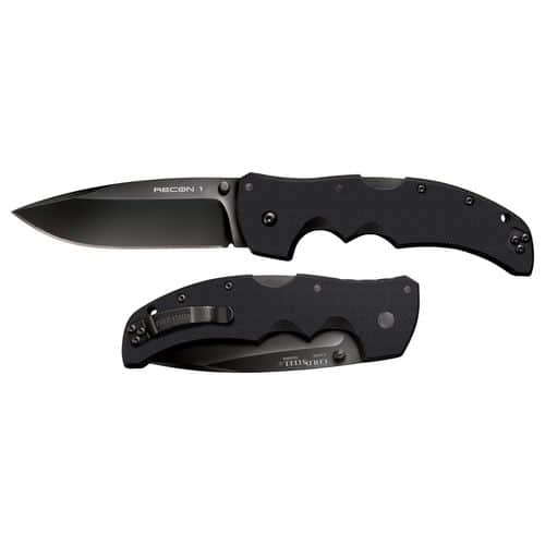 Cold Steel CS27BS Recon 1 4" Folding Spear Point Plain DLC Coated American S35VN Blade/Black G10 Handle Includes Pocket Clip Cold Steel CS27BS Recon 1 4" Folding Spear Point Plain DLC Coated American S35VN Blade/Black G10 Handle Includes Pocket Clip