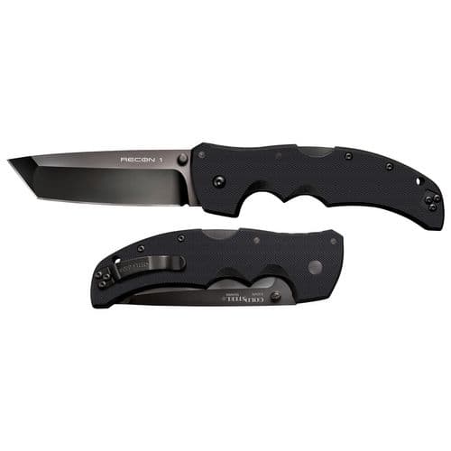 Cold Steel CS27BT Recon 1 4" Folding Tanto Plain DLC Coated American S35VN Blade/ Black Textured G10 Handle Includes Pocket Clip Cold Steel CS27BT Recon 1 4" Folding Tanto Plain DLC Coated American S35VN Blade/ Black Textured G10 Handle Includes Pocket Clip