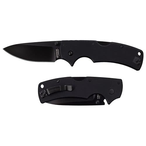 Cold Steel CS58B American Lawman 3.50" Folding Plain Drop Point Polished w/DLC Coating American S35VN Blade/Black Contoured G10 Handle Cold Steel CS58B American Lawman 3.50" Folding Plain Drop Point Polished w/DLC Coating American S35VN Blade/Black Contoured G10 Handle