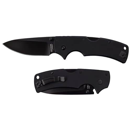 Cold Steel CS58B American Lawman 3.50" Folding Plain Drop Point Polished w/DLC Coating American S35VN Blade/Black Contoured G10 Handle Cold Steel CS58B American Lawman 3.50" Folding Plain Drop Point Polished w/DLC Coating American S35VN Blade/Black Contoured G10 Handle