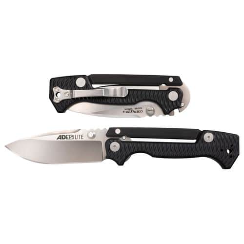 Cold Steel CS58SQL AD-15 Lite 3.50" Folding Plain Japanese AUS-10A SS Blade/ Black Textured Griv-Ex Handle Cold Steel CS58SQL AD-15 Lite 3.50" Folding Plain Japanese AUS-10A SS Blade/ Black Textured Griv-Ex Handle