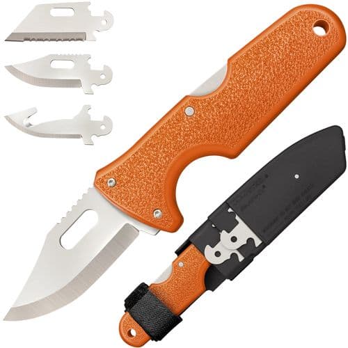 Cold Steel CS40ALZ Click-N-Cut Hunter 2.50" Fixed Bowie/Gut Hook/Plain/Serrated Satin 420J2 SS Blade/Orange ABS Handle Blister Pack Packaging Cold Steel CS40ALZ Click-N-Cut Hunter 2.50" Fixed Bowie/Gut Hook/Plain/Serrated Satin 420J2 SS Blade/Orange ABS Handle Blister Pack Packaging