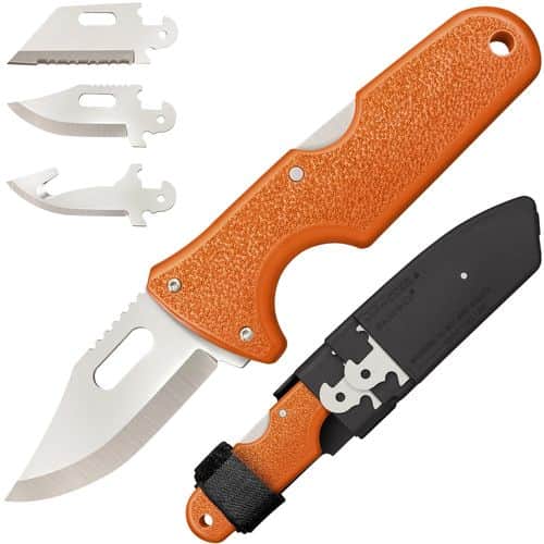 Cold Steel CS40ALZ Click-N-Cut Hunter 2.50" Fixed Bowie/Gut Hook/Plain/Serrated Satin 420J2 SS Blade/Orange ABS Handle Blister Pack Packaging Cold Steel CS40ALZ Click-N-Cut Hunter 2.50" Fixed Bowie/Gut Hook/Plain/Serrated Satin 420J2 SS Blade/Orange ABS Handle Blister Pack Packaging