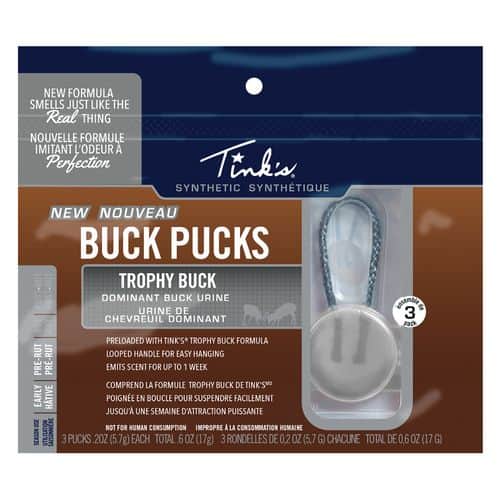 Tinks W5282 BL Trophy Buck Buck Pucks Deer Attractant Buck Urine Scent Hang 3 Pack Tinks W5282 BL Trophy Buck Buck Pucks Deer Attractant Buck Urine Scent Hang 3 Pack