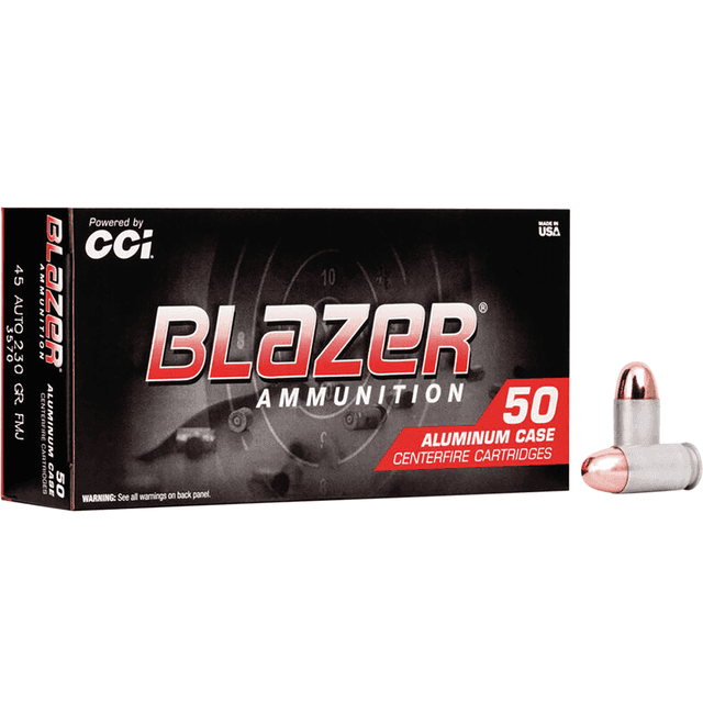 CCI 3570 Blazer Handgun 45 ACP 230 gr Full Metal Jacket 50 Per Box/ 20 Case CCI 3570 Blazer Handgun 45 ACP 230 gr Full Metal Jacket 50 Per Box/ 20 Case