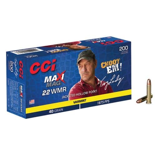CCI 958 Maxi-Mag 22 WMR 40 gr 1875 fps Jacketed Hollow Point (JHP) 200 Bx/10 Cs CCI 958 Maxi-Mag 22 WMR 40 gr 1875 fps Jacketed Hollow Point (JHP) 200 Bx/10 Cs