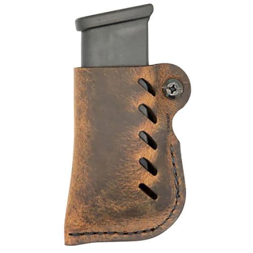 Versacarry 72102 Single Adjustable Double Stack Mag Pouch Belt Distressed Brown Leather Belt Loop Fits Glock Versacarry 72102 Single Adjustable Double Stack Mag Pouch Belt Distressed Brown Leather Belt Loop Fits Glock