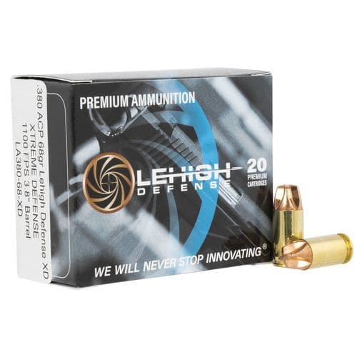 Lehigh Defense LA38068XD Xtreme Defense 380 ACP 65 gr Lehigh Defense XD FMT 20 Per Box/10 Cs Lehigh Defense LA38068XD Xtreme Defense 380 ACP 65 gr Lehigh Defense XD FMT 20 Per Box/10 Cs