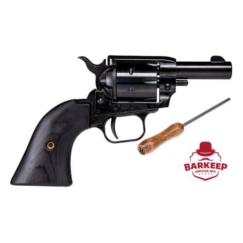 Heritage Mfg BK22B3BBK Barkeep 22 LR 6 Shot 3.60" Black Oxide Barrel, Cylinder & Frame, Black Laminate Wood Grips Heritage Mfg BK22B3BBK Barkeep 22 LR 6 Shot 3.60" Black Oxide Barrel, Cylinder & Frame, Black Laminate Wood Grips