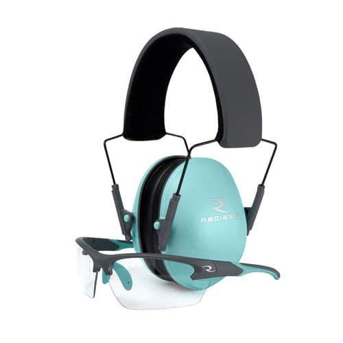 Radians LS0820CKCS G4 Junior Shooting Glasses Youth Clear Lens Charcoal Gray with Aqua Accents Frame Radians LS0820CKCS G4 Junior Shooting Glasses Youth Clear Lens Charcoal Gray with Aqua Accents Frame