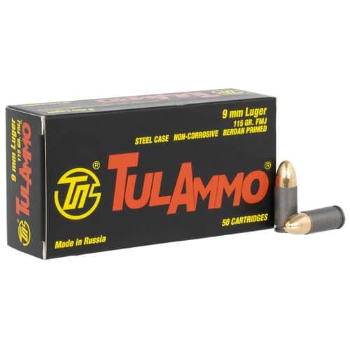 Tula Ammo by Ammo Inc TA919150 Centerfire Handgun 9mm Luger 115 gr Full Metal Jacket (FMJ) 50 Per Box/20 Cs Tula Ammo by Ammo Inc TA919150 Centerfire Handgun 9mm Luger 115 gr Full Metal Jacket (FMJ) 50 Per Box/20 Cs