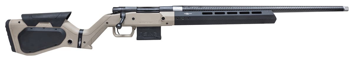 Howa HHERA308CFTAN M1500 Hera 308 Win 5+1 24" Carbon Fiber Threaded Barrel, Black Rec, Tan & Black Hera H7 Chassis Stock Howa HHERA308CFTAN M1500 Hera 308 Win 5+1 24" Carbon Fiber Threaded Barrel, Black Rec, Tan & Black Hera H7 Chassis Stock