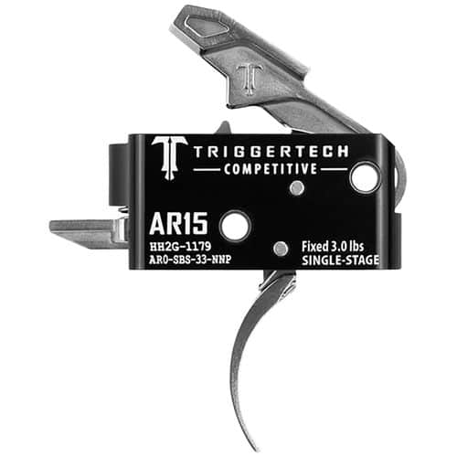 TriggerTech AR0SBS33NNP Competitive Stainless Pro Curved Single-Stage 3 lbs Fixed for AR-15 TriggerTech AR0SBS33NNP Competitive Stainless Pro Curved Single-Stage 3 lbs Fixed for AR-15