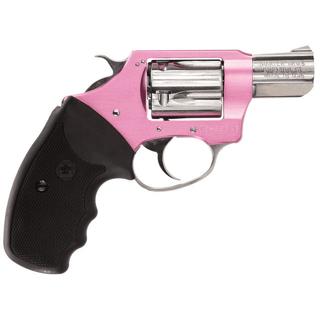 Charter Arms 53839 Undercover Lite Chic Lady 38 Special 5rd Shot 2" High Polished Stainless Pink Aluminum Frame Black Finger Grooved Rubber Grip Charter Arms 53839 Undercover Lite Chic Lady 38 Special 5rd Shot 2" High Polished Stainless Pink Aluminum Frame Black Finger Grooved Rubber Grip