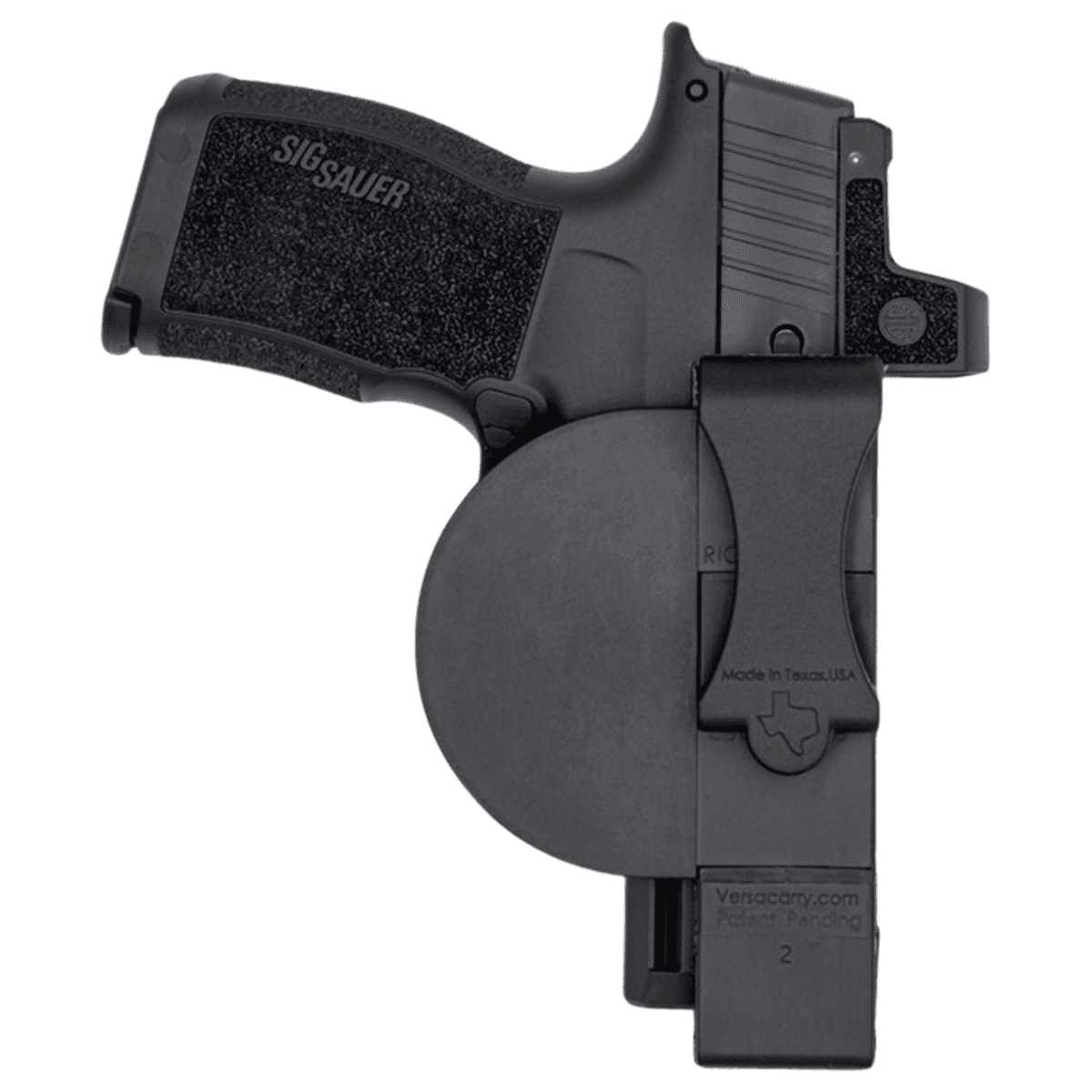 Versacarry 380XS Zerobulk IWB Size Extra Small Black Resin Belt Clip Fits 2.75" Barrel Ambidextrous Hand Versacarry 380XS Zerobulk IWB Size Extra Small Black Resin Belt Clip Fits 2.75" Barrel Ambidextrous Hand