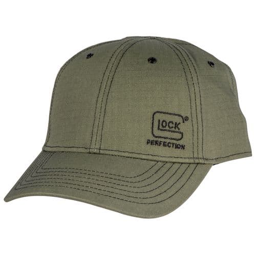 Glock AS10079 1986 Ripstop Hat Olive w/Glock Perfection Logo Adjustable Velcro Back Glock AS10079 1986 Ripstop Hat Olive w/Glock Perfection Logo Adjustable Velcro Back