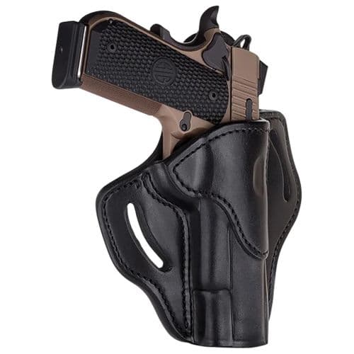 1791 Gunleather ORBH1SSBLR BH1 Optic Ready OWB Stealth Black Leather Belt Slide Fits 4-5" 1911 Right Hand 1791 Gunleather ORBH1SSBLR BH1 Optic Ready OWB Stealth Black Leather Belt Slide Fits 4-5" 1911 Right Hand