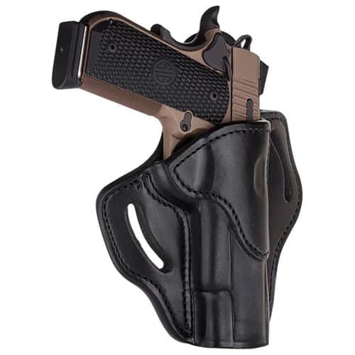 1791 Gunleather ORBH1SSBLR BH1 Optic Ready OWB Stealth Black Leather Belt Slide Fits 4-5" 1911 Right Hand 1791 Gunleather ORBH1SSBLR BH1 Optic Ready OWB Stealth Black Leather Belt Slide Fits 4-5" 1911 Right Hand