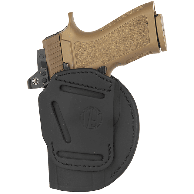 1791 Gunleather 4WH6SBLR 4-Way IWB/OWB Size 06 Black Leather Belt Clip Compatible w/ Springfield XDM/Glock 20 Right Hand 1791 Gunleather 4WH6SBLR 4-Way IWB/OWB Size 06 Black Leather Belt Clip Compatible w/ Springfield XDM/Glock 20 Right Hand