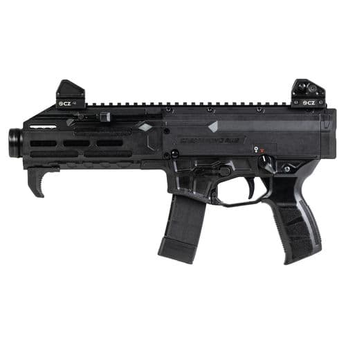 CZ-USA 91421 Scorpion 3+ 9mm Luger Caliber with 7.80" Threaded Barrel, 20+1 Capacity, Overall Black Finish & Polymer Receiver/Grip CZ-USA 91421 Scorpion 3+ 9mm Luger Caliber with 7.80" Threaded Barrel, 20+1 Capacity, Overall Black Finish & Polymer Receiver/Grip