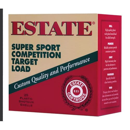 Estate Cartridge SS12XH11008W Target Load 12 Gauge 2.75" 1 oz 8 Shot 200 Box Case Only Estate Cartridge SS12XH11008W Target Load 12 Gauge 2.75" 1 oz 8 Shot 200 Box Case Only