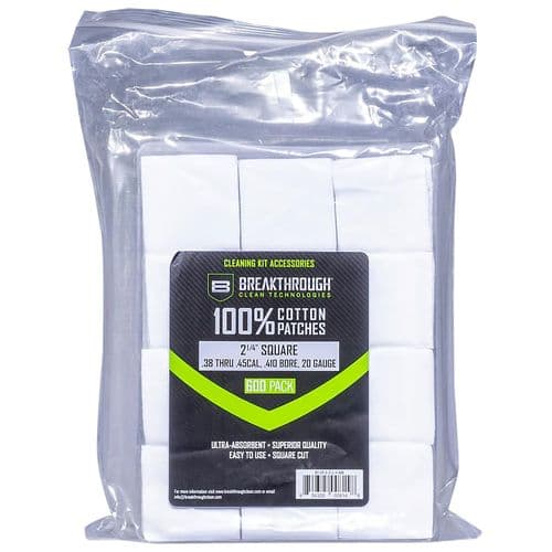 Breakthrough Clean BTCPS21/4600 Square Patches 38-45 Cal/.410-20 Gauge 600 pieces Breakthrough Clean BTCPS21/4600 Square Patches 38-45 Cal/.410-20 Gauge 600 pieces