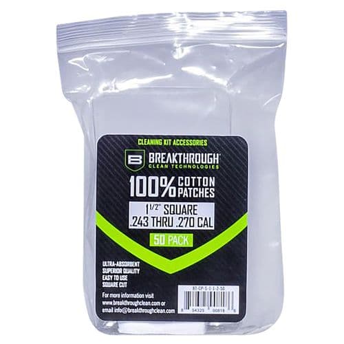 Breakthrough Clean BTCPS11/250 Square Patches 243/270 Cal 50 pieces Breakthrough Clean BTCPS11/250 Square Patches 243/270 Cal 50 pieces