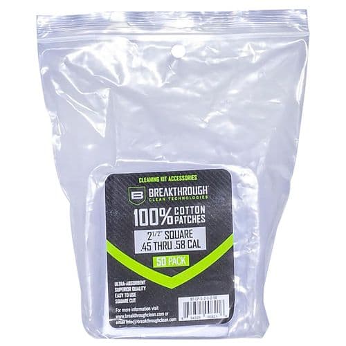 Breakthrough Clean BTCPS21/250 Square Patches 45-58 Cal 50 pieces Breakthrough Clean BTCPS21/250 Square Patches 45-58 Cal 50 pieces