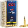 CCI TNT 17 HMR Jacketed Hollow Point 17 grain, 50 Per Box, Package/Ammo View CCI TNT 17 HMR Jacketed Hollow Point 17 grain, 50 Per Box, Package/Ammo View