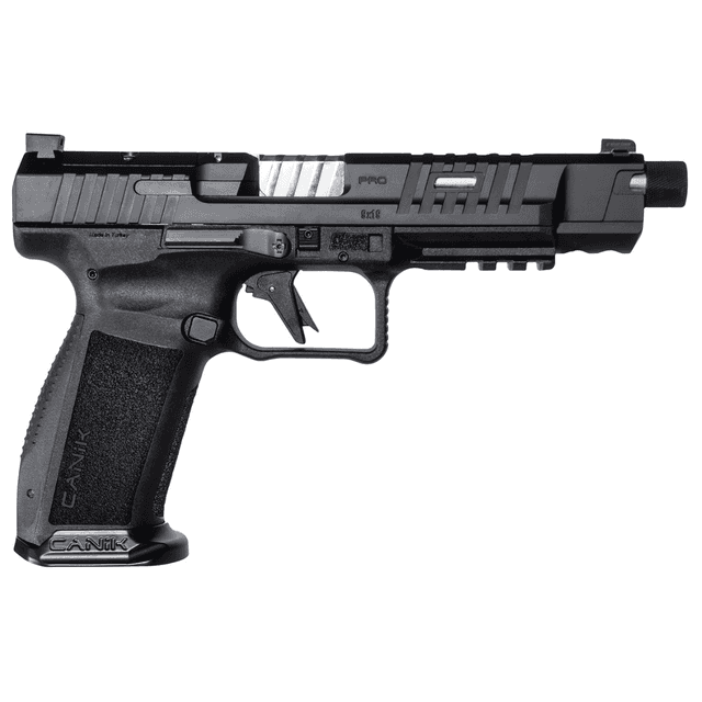 Canik HGP7157N Mete SFx Pro Full Size Frame 9mm Luger 20+1/18+1, 5.74" Chrome Plated Fluted/Threaded Steel Barrel, Black Optic Ready/Serrated w/Ports Steel Slide, Black Polymer Frame w/Beavertail & Picatinny Rail, Ambidextrous Canik HGP7157N Mete SFx Pro Full Size Frame 9mm Luger 20+1/18+1, 5.74" Chrome Plated Fluted/Threaded Steel Barrel, Black Optic Ready/Serrated w/Ports Steel Slide, Black Polymer Frame w/Beavertail & Picatinny Rail, Ambidextrous
