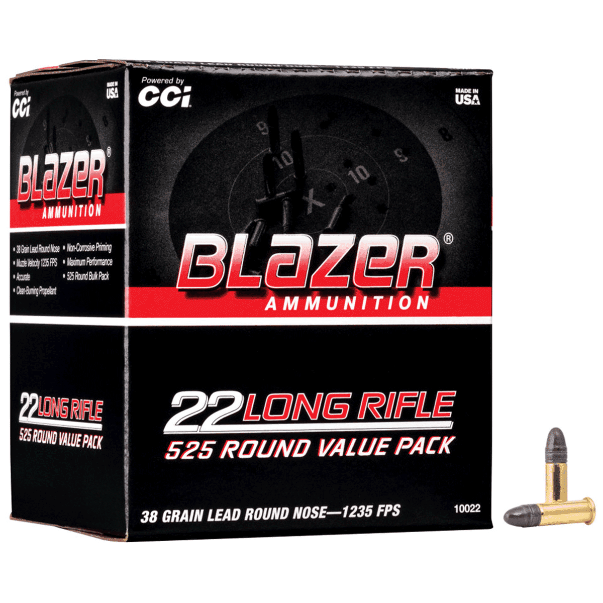 CCI 10022 Blazer Rimfire 22 LR 38 gr Lead Round Nose 525 Per Box CCI 10022 Blazer Rimfire 22 LR 38 gr Lead Round Nose 525 Per Box
