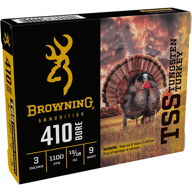 Browning Ammo Tungsten Turkey 410 Gauge 3" 13/16 oz 9 Shot Browning Ammo Tungsten Turkey 410 Gauge 3" 13/16 oz 9 Shot