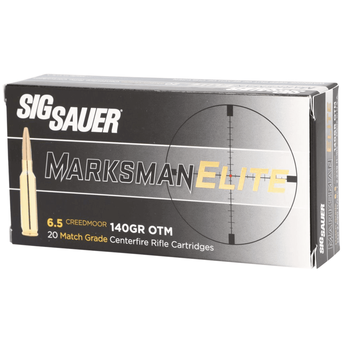 Sig Sauer E65CM120 Marksman Elite 6.5 Creedmoor 140 gr 2690 fps Open Tip Match (OTM) 20 Bx/10 Cs Sig Sauer E65CM120 Marksman Elite 6.5 Creedmoor 140 gr 2690 fps Open Tip Match (OTM) 20 Bx/10 Cs