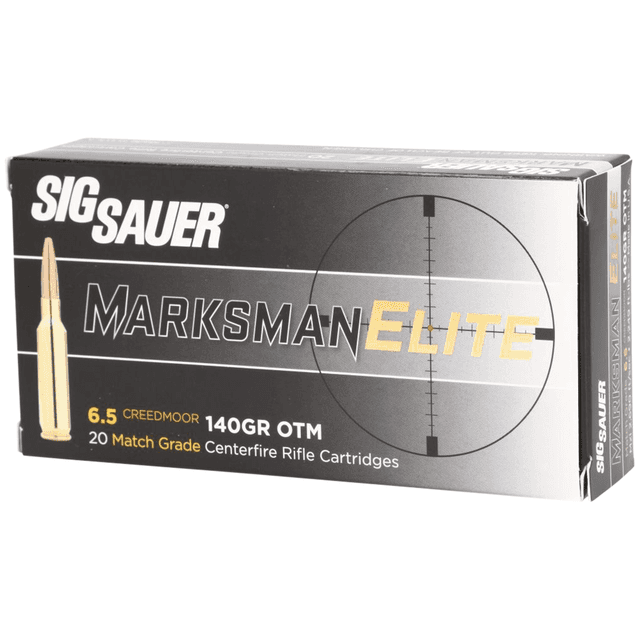 Sig Sauer E65CM120 Marksman Elite 6.5 Creedmoor 140 gr 2690 fps Open Tip Match (OTM) 20 Bx/10 Cs Sig Sauer E65CM120 Marksman Elite 6.5 Creedmoor 140 gr 2690 fps Open Tip Match (OTM) 20 Bx/10 Cs
