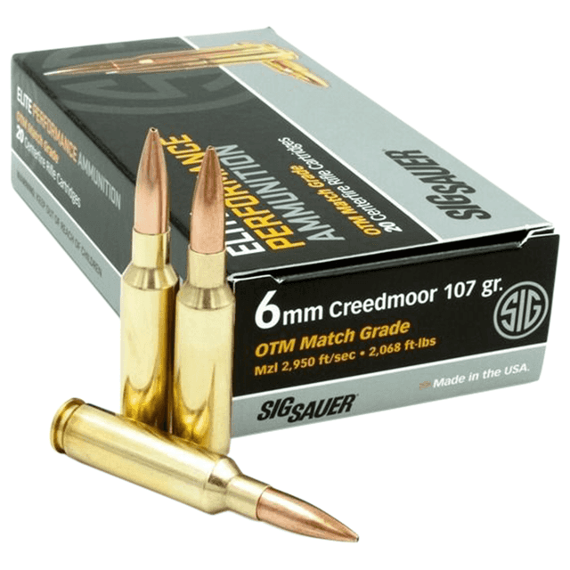 Sig Sauer E6MMCM220 Marksman Elite 6mm Creedmoor 107 gr 2950 fps Open Tip Match (OTM) 20 Bx/10 Cs Sig Sauer E6MMCM220 Marksman Elite 6mm Creedmoor 107 gr 2950 fps Open Tip Match (OTM) 20 Bx/10 Cs