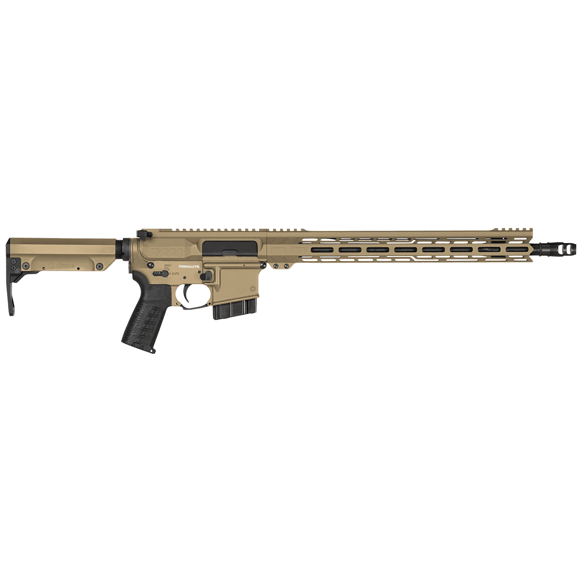 CMMG 60A10B5CT Resolute MK4 6mm ARC 10+1 16.10" Black Nitride Threaded Barrel, Coyote Tan Cerakote Picatinny Rail Aluminum Receiver, M-LOK Handguard, Black Synthetic CMMG 6 Position RipStock, Black Polymer Grip CMMG 60A10B5CT Resolute MK4 6mm ARC 10+1 16.10" Black Nitride Threaded Barrel, Coyote Tan Cerakote Picatinny Rail Aluminum Receiver, M-LOK Handguard, Black Synthetic CMMG 6 Position RipStock, Black Polymer Grip