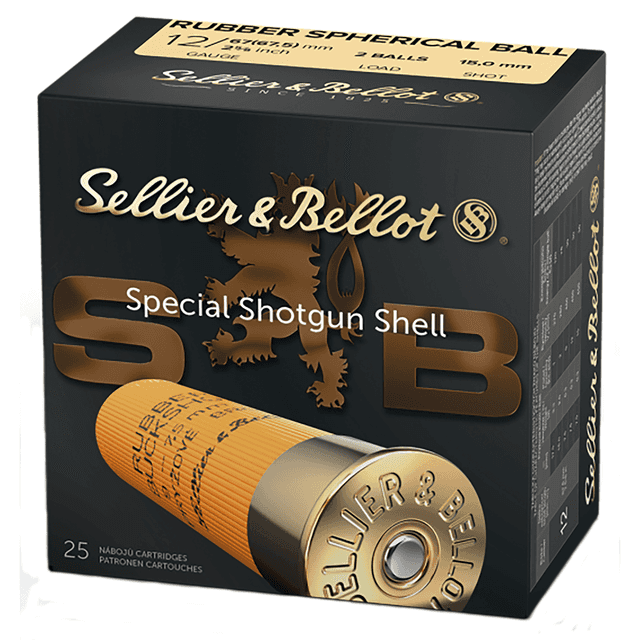 Sellier & Bellot 12 Gauge 2 Rubber Spherical Ball Shot Shotgun Ammo Sellier & Bellot 12 Gauge 2 Rubber Spherical Ball Shot Shotgun Ammo