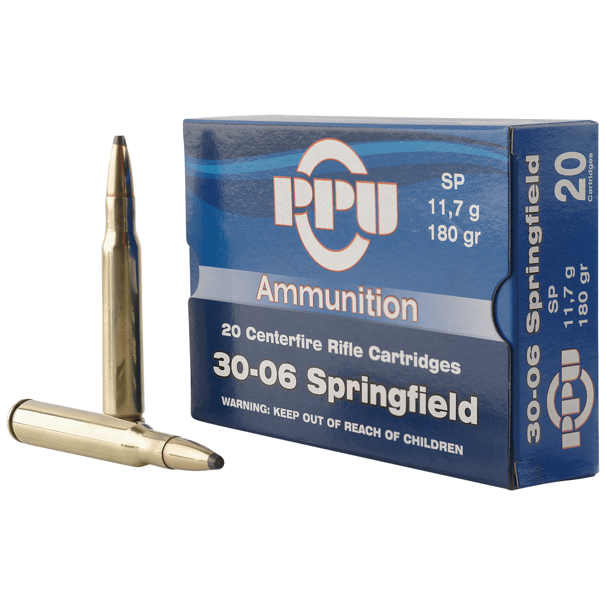 PPU 30-06 Springfield 180 gr Soft Point Rifle Ammo PPU 30-06 Springfield 180 gr Soft Point Rifle Ammo