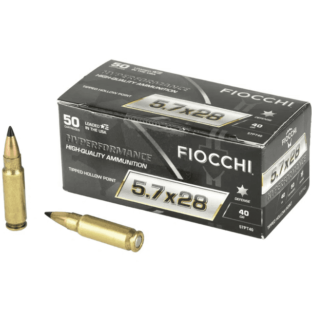 Fiocchi 5.7x28mm 40 gr Tipped Hollow Point (THP) Defensive Ammo Fiocchi 5.7x28mm 40 gr Tipped Hollow Point (THP) Defensive Ammo
