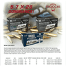 Fiocchi 5.7x28mm 35 gr Jacketed Frangeable (JF) Defensive Ammo Fiocchi 5.7x28mm 35 gr Jacketed Frangeable (JF) Defensive Ammo